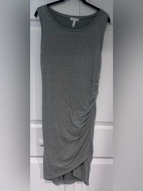 Leith Ruched Bodycon Tank Dress in Heather Gray